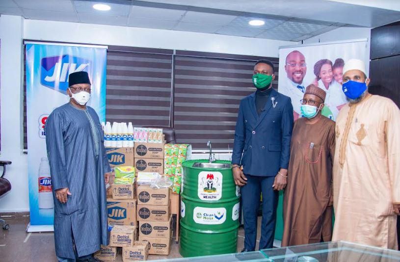 Dettol and Jik donate hygiene products to the Federal Ministry of Health. (RB Nigeria)
