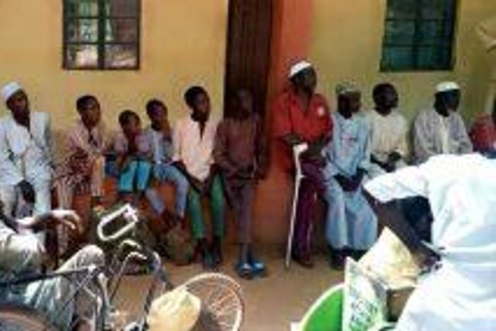 A cross section of People with Disabilities during the distribution of Sallah gifts by Gov.Abubakar Atiku Bagudu of Kebbi State: