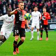 Action from the Ligue 1 game between Rennes and Montpellier in early March. Rennes were third when the season was ended early because of the coronavirus pandemic and qualified for the Champions League as a result