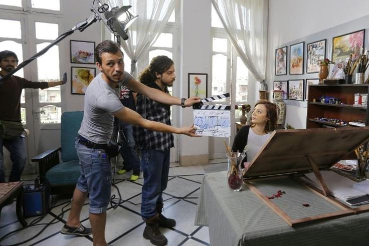 Syrian actress Nadine Tahseen Beck seen during filming of the Arab serial drama 'Fouda' or 'Chaos' near the capital Damascus