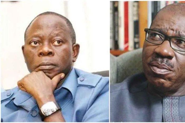 Adams Oshiomhole and Godwin Obaseki