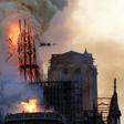 The steeple and roof of Notre-Dame in Paris collapsed during the fire that devastated the cathedral on April 15, 2019.