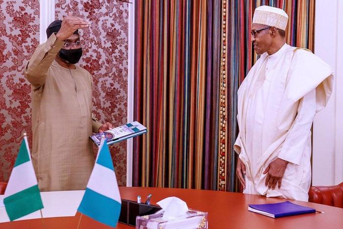 President Muhammadu Buhari and Speaker House of Representatives, Hon. Femi Gbajabiamila. [Twitter@BashirAhmaad]