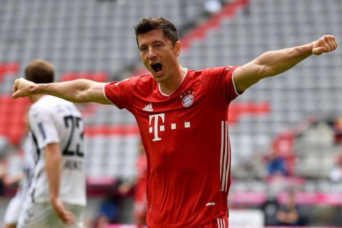 Bayern Munich's Poland striker Robert Lewandowski set a new record on Saturday for the most goals scored by a foreigner in a Bundesliga season.