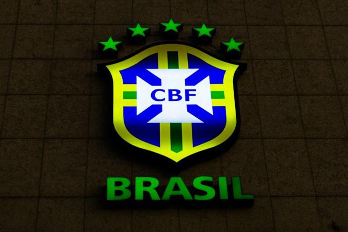 Le logo de la Confédération brésilienne de football le 8 juin 2015 à Rio de Janeiro (Brésil)