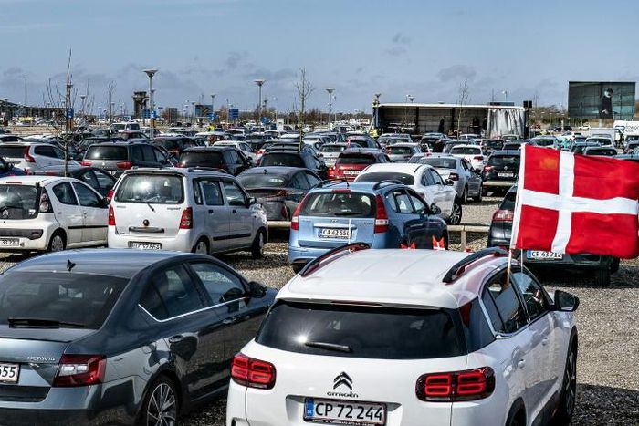 A drive-in Easter service was held in the car park of Aalborg airport earlier this month