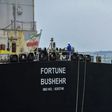 The Iranian-flagged oil tanker Fortune docks at a refinery after arriving in Puerto Cabello, Venezuela on May 25