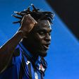 Zapata celebrates after scoring a brace against Sassuolo