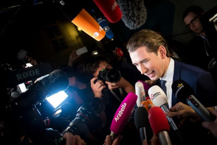 Austria's Foreign Minister and leader of Austria's centre-right People's Party (OeVP) Sebastian Kurz was buffeted by a graft scandal a year ago