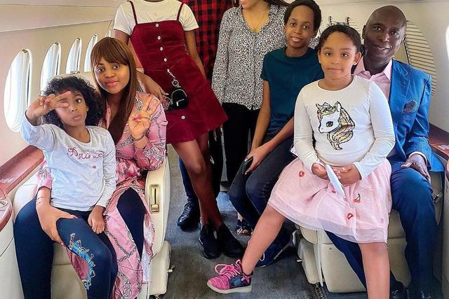 Ned Nwoko, wife Regina Daniels and his children [PrinceNedNwoko]
