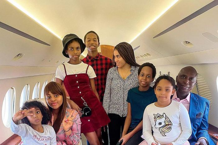 Ned Nwoko, wife Regina Daniels and his children [PrinceNedNwoko]