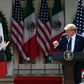 US President Donald Trump and Mexican counterpart Andres Manuel Lopez Obrador hold a joint press conference in the Rose Garden at the White House July 2020