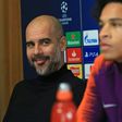 Manchester City manager Pep Guardiola is set to lose German midfielder Leroy Sane (right)