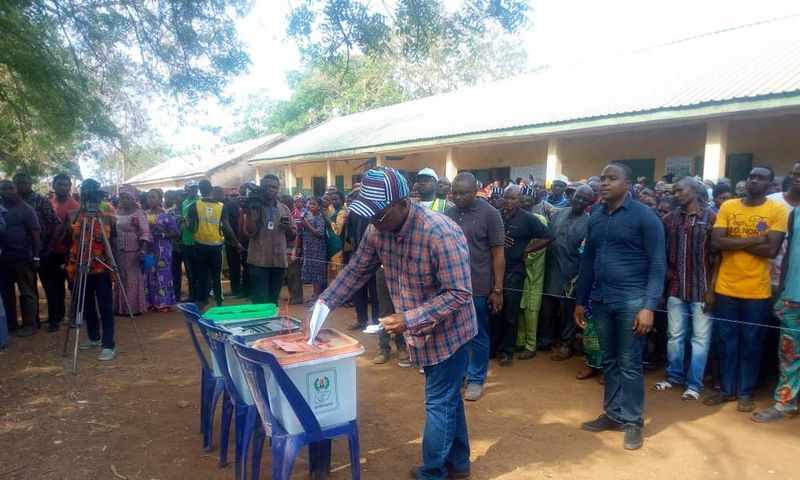 Gov. Samuel Ortom of Benue has advised people who turned out to vote in the state Local Government Council elections on Saturday to leave the polling units after voting. (TheSun)