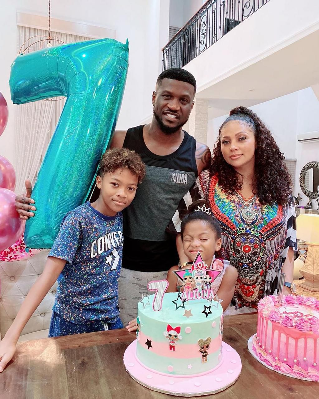 Okoye and Lola Omotayo got married in 2013 in a well-attended wedding.They are blessed with two children, Cameron and Aliona. [Instagram/PeterPsquare]