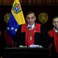 The chief justice of Venezuela's supreme court, Maikal Jose Moreno Perez (C), seen in Caracas in June 2020, has been indicted in the United States on money laundering charges