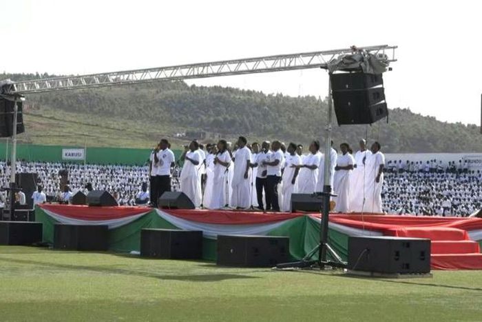 Mourners attend the state funeral of Burundi president Pierre Nkurunziza