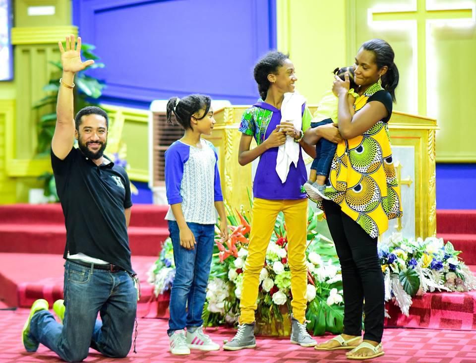 Majid Michel, wife and children