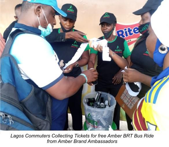 Amber Energy drink excites Lagos commuters with free bus ride