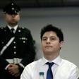 Chilean Nicolas Zepeda, pictured at an extradition hearing in Santiago March 5, 2020, has been ordered sent back to France to face trial for the alleged murder of a Japanese student