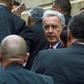 Former Colombian president Alvaro Uribe arrives for a hearing before the Supreme Court in Bogota in October 2019