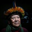 Davi Kopenawa Yanomami, spokesman for the Yanomami indigenous people of Brazil, at a conference in Paris on January 29, 2020