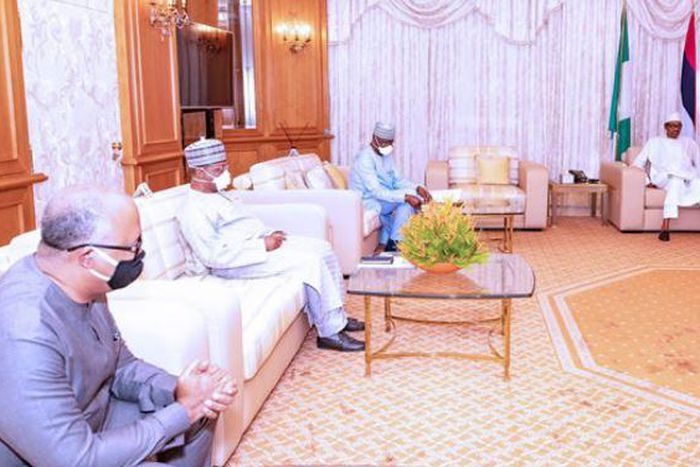 President Muhammadu Buhari meets the Presdiential Task Force members on Thursday, August 5, 2020 (Punch)