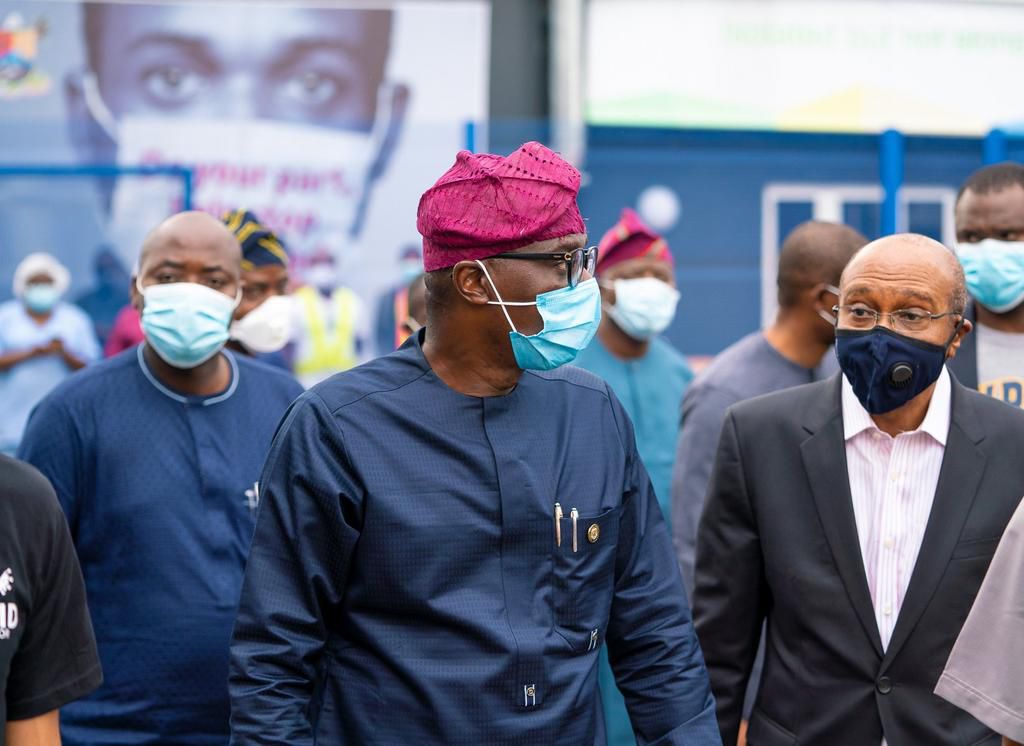 Governor Babajide Sanwo-Olu of Lagos State at the inauguration of the centre in Yaba. [Twitter/@jidesanwoolu]