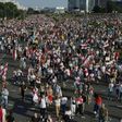 Belarus: drone footage of anti-government rally in capital Minsk