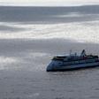 More than half of those on board the Greg Mortimer, shown here off Montevideo on April 7, have tested positive for the virus