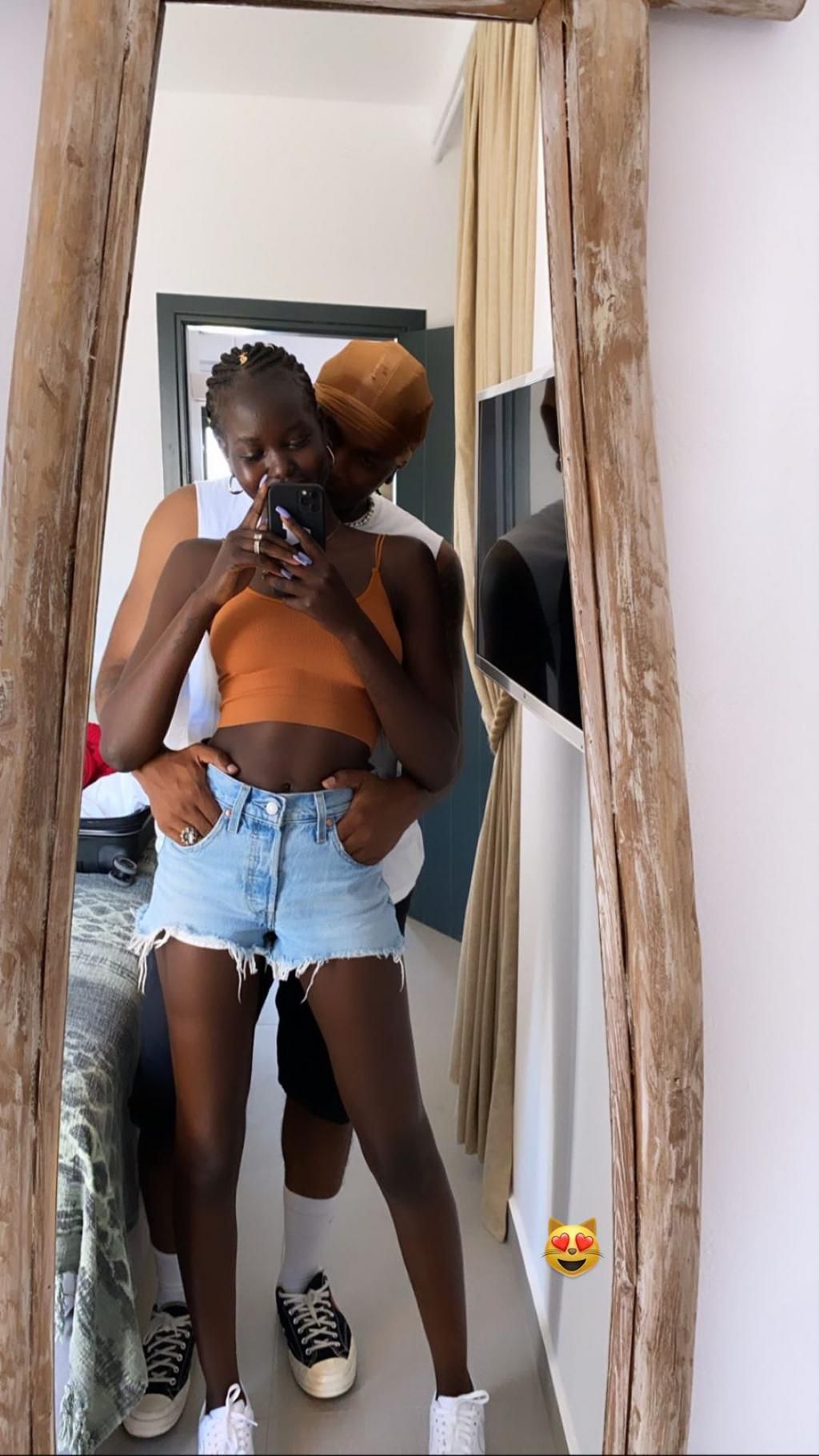 The music star and his model girlfriend are currently in Paros Island, Greece, where they are vacationing together. [Instagram/AdutAkech]