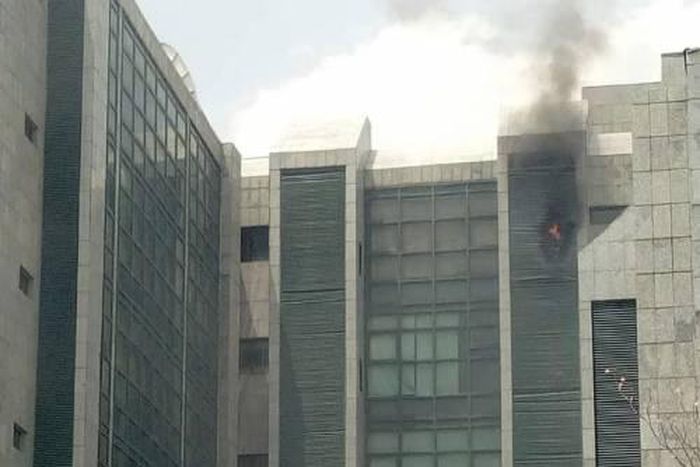 The CAC office in Abuja on fire (SaharaReporters)