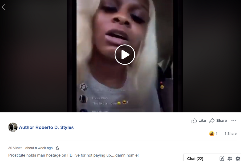 Capture 2“Shut the fu**k up!” – Angry prostitute holds man hostage on Facebook live over payment (video)