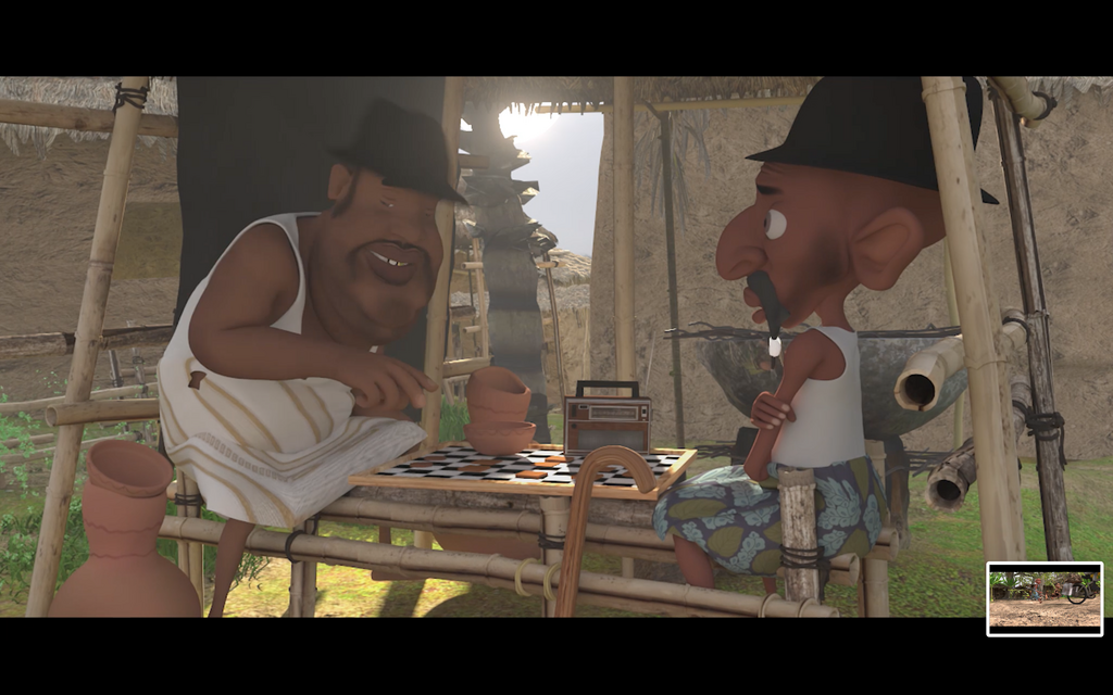 Men playing draughts in a scene in LBMM