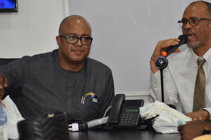 The Chief Executive Officer of Nigeria Centre for Disease Control (NCDC), Chikwe Ihekweazu and Lagos state Commissioner for Health, Prof. Akin Abayomi. [Twitter/@followlasg]