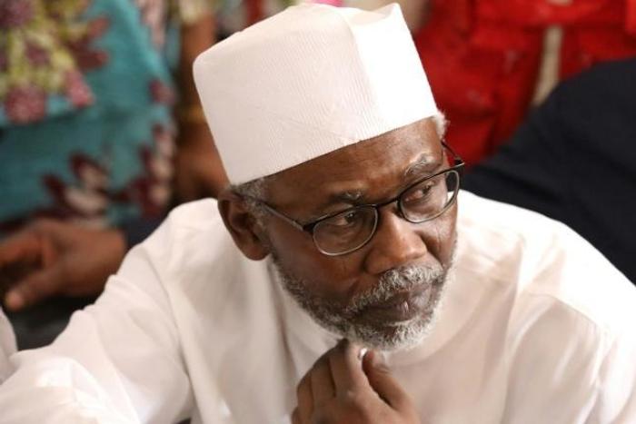 Mohammed Adoke, Nigeria's former attorney general, is pictured January 22, 2020, in Abuja; Adoke has been charged over a $1.3 billion dollar oil scandal involving international majors Shell and Eni.