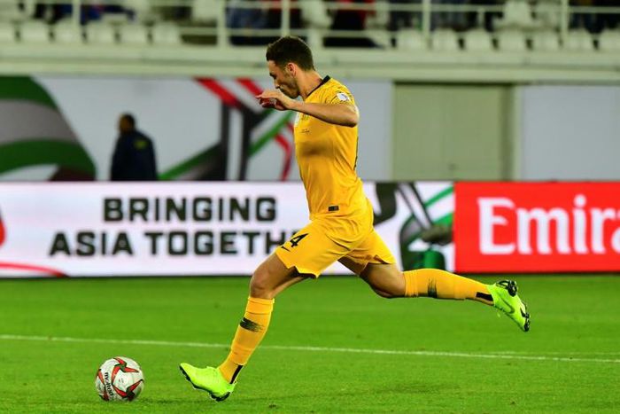 Rhyan Grant in action for Australia against Uzbekistan during the 2019 AFC Asian Cup. The defender slotted home an extra-time winner for Sydney FC against Melbourne City in the A-League Grand Final after the teams went scoreless for 90 minutes