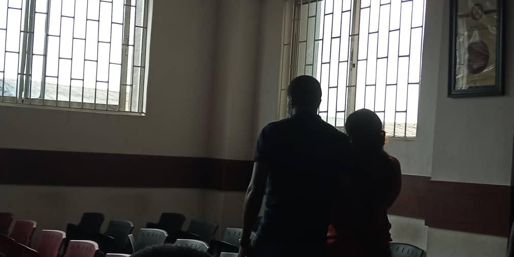 The actress was arraigned alongside her husband, JJC Skillz amid tight security.