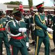 Chief of Army Sstaff, Lt-Gen. Tukur Buatai (R) inspecting parade during the Passing Out Parade of recruits at the Depot Nigerian Army (NAN)
