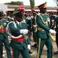 Chief of Army Sstaff, Lt-Gen. Tukur Buatai (R) inspecting parade during the Passing Out Parade of recruits at the Depot Nigerian Army (NAN)