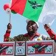Front runner: Evariste Ndayishimiye of the ruling CNDD-FDD, pictured at the party's final campaign rally on May 16