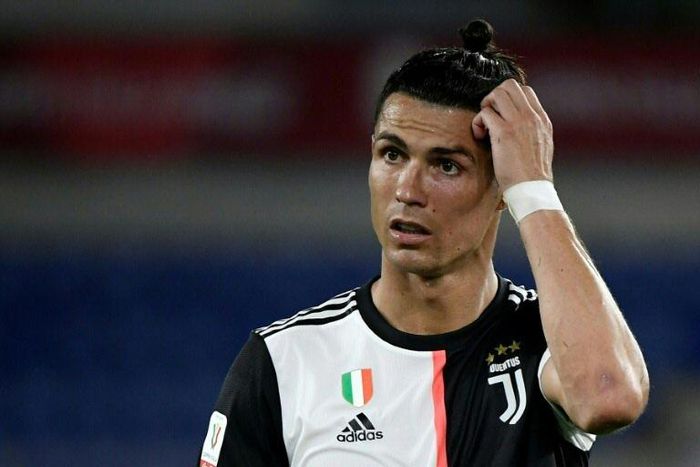 At a loss: Juventus forward Cristiano Ronaldo's Italian Cup defeat was the first time he has lost two finals in a row.
