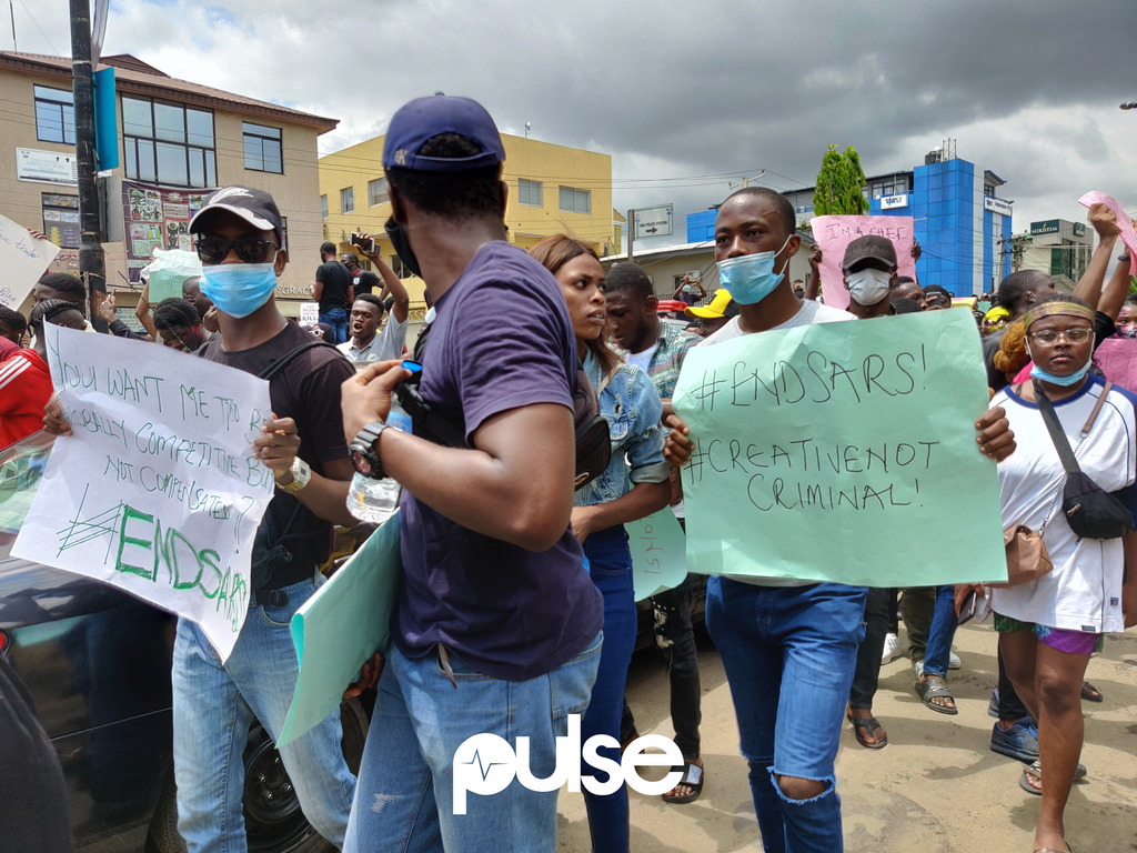 #EndSARS protesters in Lagos