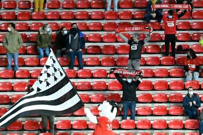 Empty feeling: Rennes fans were eft ruing another blown lead