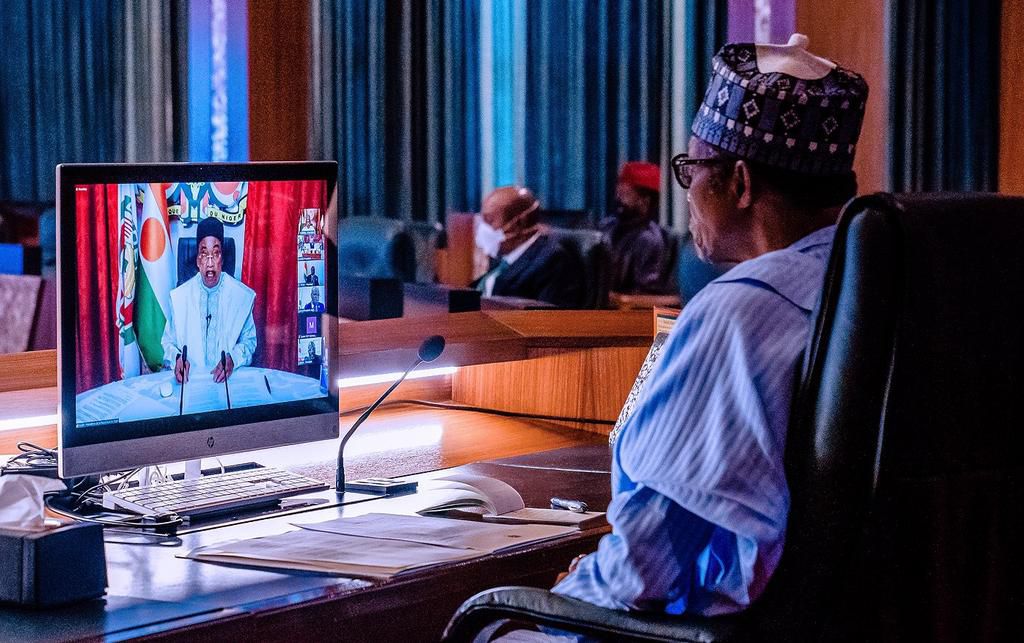 ECOWAS leaders appoint President Buhari as Champion of the COVID-19 response. [Twitter/@BashirAhmaad]