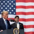 US President Donald Trump, with Defense Secretary Mark Esper