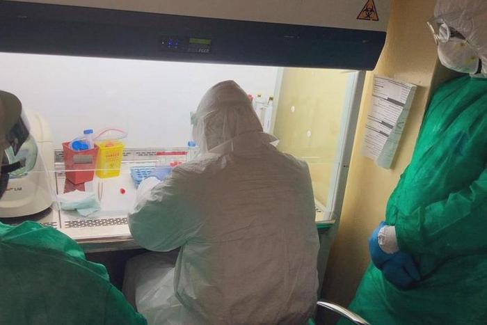 Coronavirus test centre at the Aminu Kano Teaching Hospital [Twitter/@Chikwe I]
