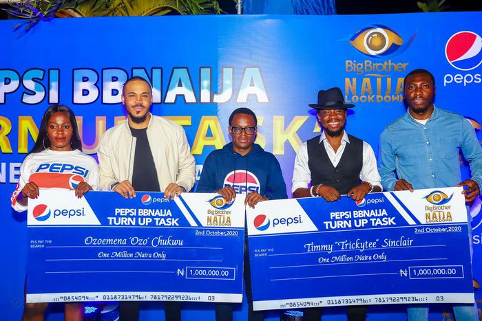 Pepsi BBNaija Turn up Task winners receive their rewards as Pepsi announces VVIP all-expense paid trip to one Africa Music fest for the winning housemates