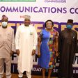 L-R: Dr. Ikechukwu Adinde, Director, Public Affairs, Nigerian Communications Commission (NCC); Adeleke Adewolu, Executive Commissioner, Stakeholder Management, NCC; Prof. Umar Danbatta, Executive Vice Chairman, NCC; Abigail Sholanke, Director, Projects...