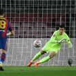Lionel Messi scored his fourth penalty of the season to put Barca in front against Dinamo Kiev on Wednesday.